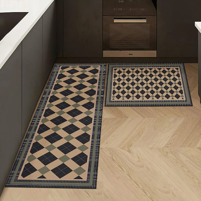 Elegante schaakbordpatroon keukenloper - 50cmx160cm